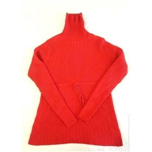 Duo maternity womens sweater large red cowl fall